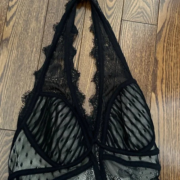 Bebe Black and Cream Lace Dress - Picture 3 of 6